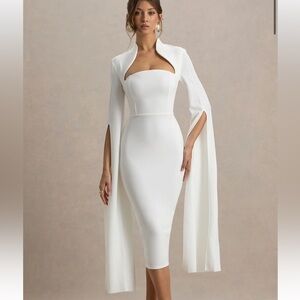 Club L London White Long Sleeve Dress